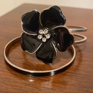 Black and Silver - Bracelet Set of 2